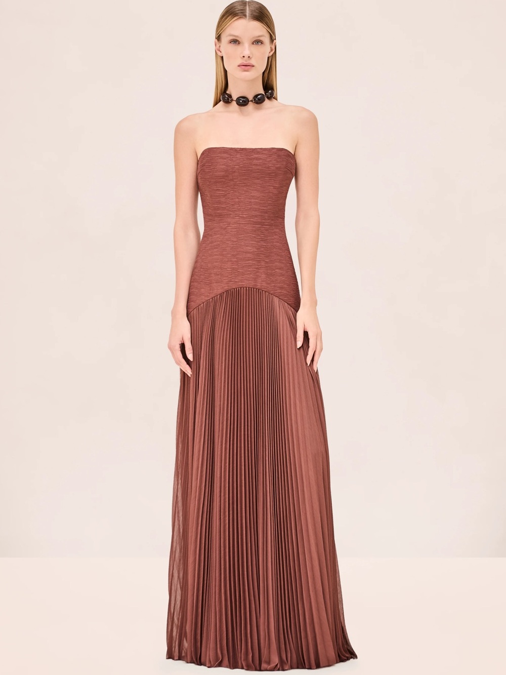 Alexis NWOT Sunniva Strapless Pleated Gown